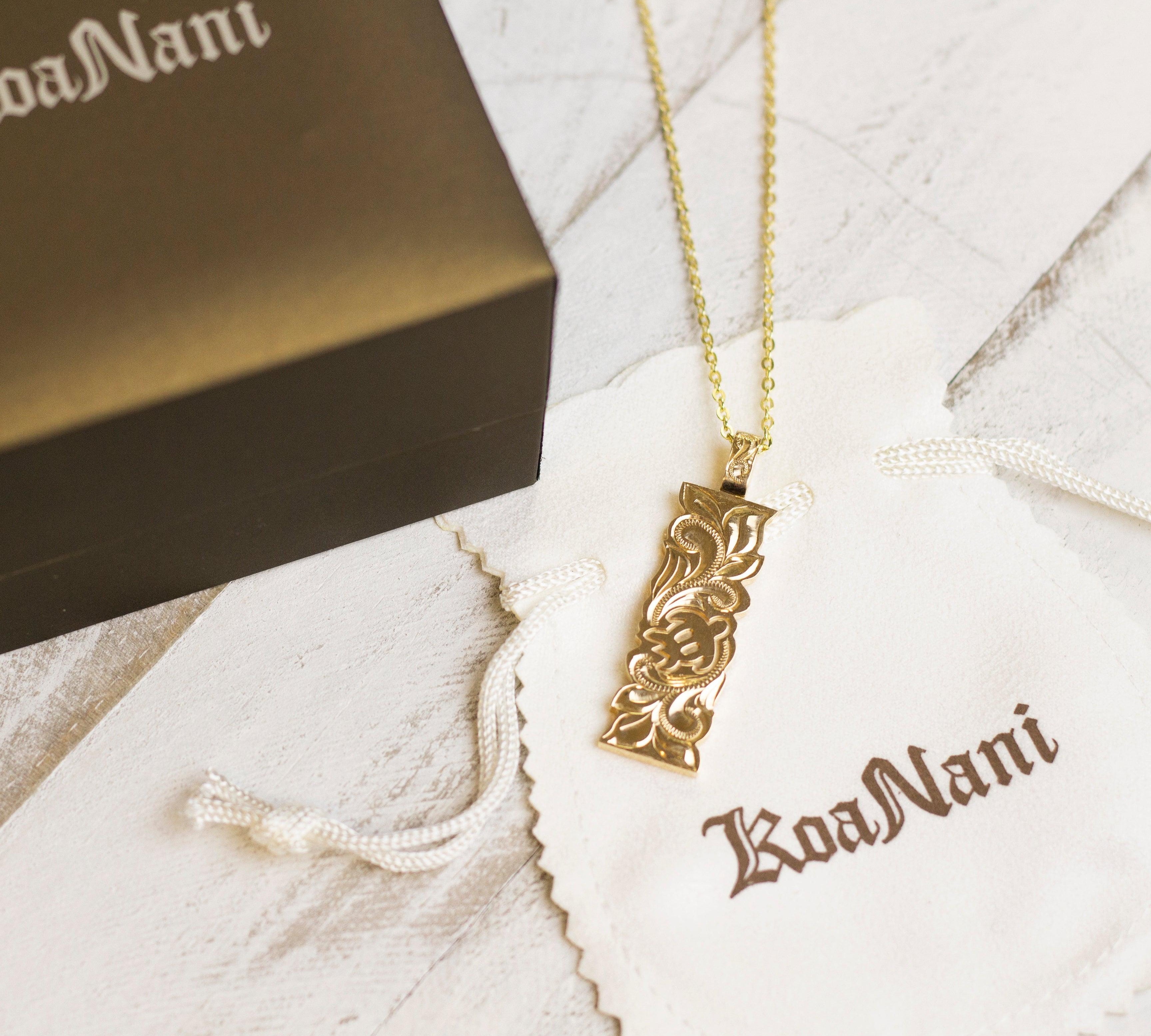 Honu Scroll Bar Pendant Pendant Island by Koa Nani 