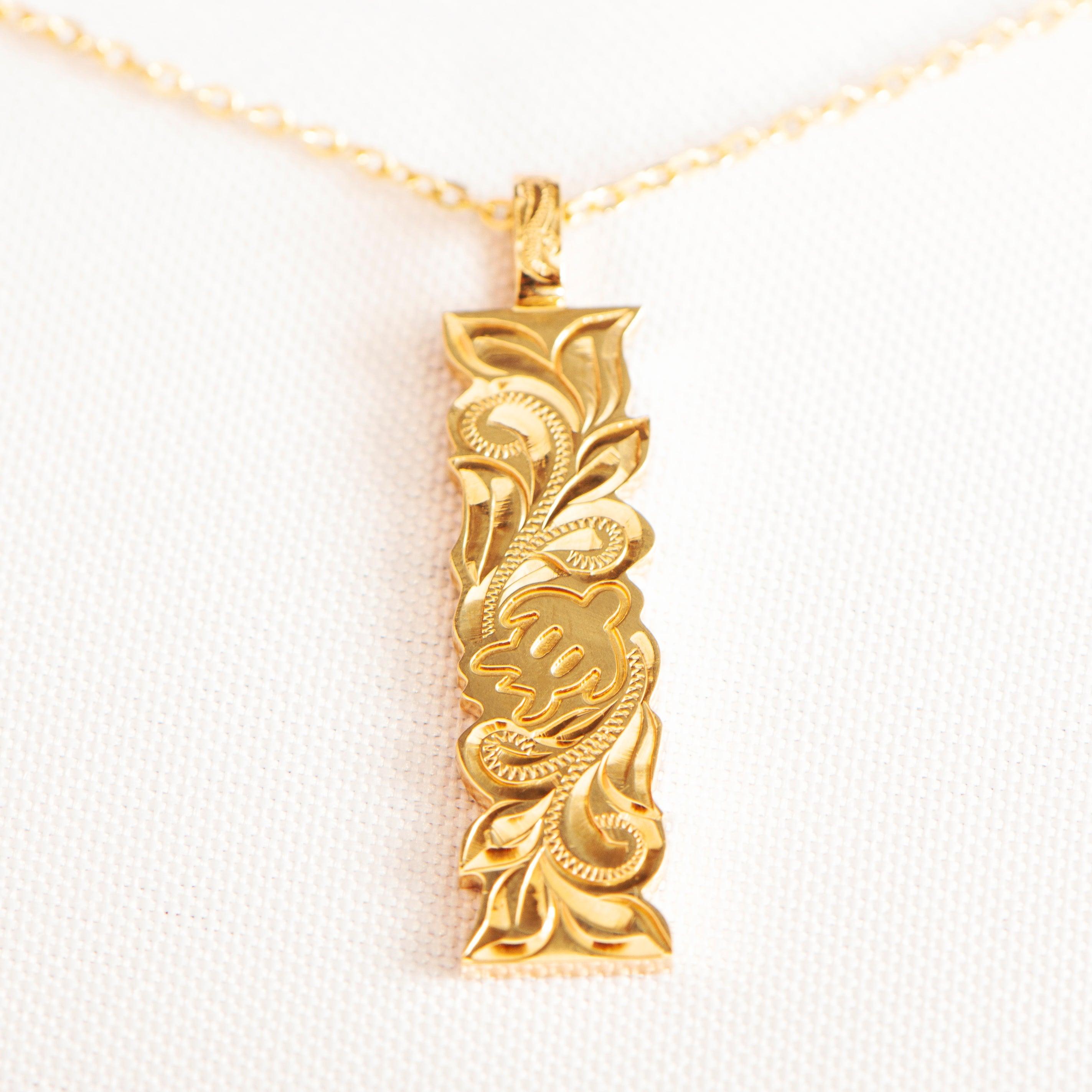 Honu Scroll Bar Pendant Pendant Island by Koa Nani 