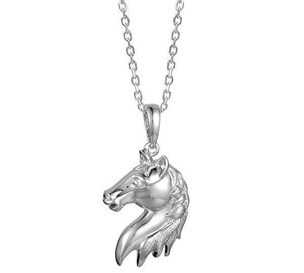 In this photo there is a 925 sterling silver horse pendant with a topaz gemstone.