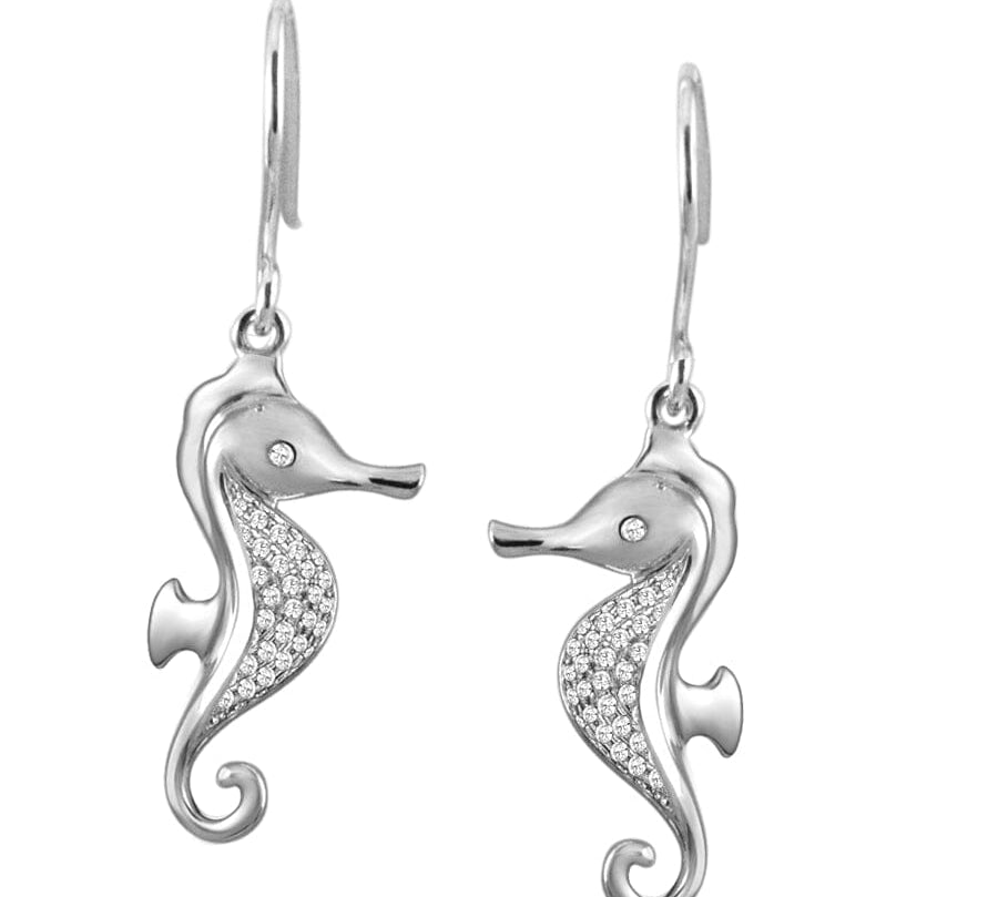 Kaneohe Seahorse Earrings Earrings Island by Koa Nani White Gold 