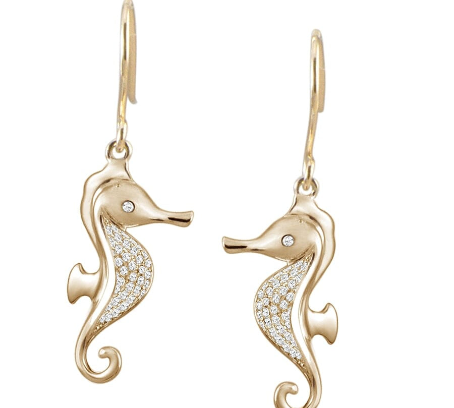 Kaneohe Seahorse Earrings Earrings Island by Koa Nani Yellow Gold 