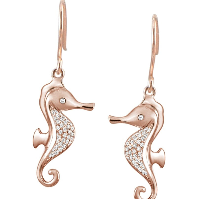 Kaneohe Seahorse Earrings Earrings Island by Koa Nani Rose Gold 