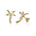 In this photo there is a pair of 14k yellow gold king palm tree stud earrings with diamond coconuts.