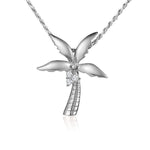 The picture shows a medium 925 sterling silver king palm tree pendant.