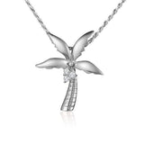 The picture shows a medium 925 sterling silver king palm tree pendant.