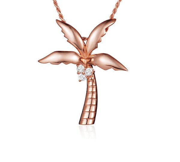 King Palm Tree Pendant Pendant Island by Koa Nani Medium Yellow Gold 