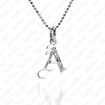 The picture shows a 14K white gold Koa Nani A initial pendant.