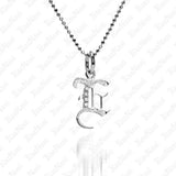 The picture shows a 14K white gold Koa Nani E initial pendant.