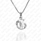 The picture shows a 14K white gold Koa Nani G initial pendant.