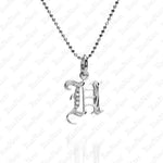 The picture shows a 14K white gold Koa Nani H initial pendant.