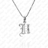 The picture shows a 14K white gold Koa Nani H initial pendant.