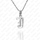 The picture shows a 14K white gold Koa Nani J initial pendant.