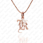 The picture shows a 14K rose gold Koa Nani K initial pendant.