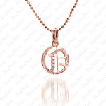 The picture shows a 14K rose gold Koa Nani O initial pendant.