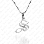 The picture shows a 14K white gold Koa Nani S initial pendant.
