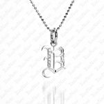 The picture shows a 14K white gold Koa Nani V initial pendant.