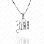 The picture shows a 14K white gold Koa Nani W initial pendant.