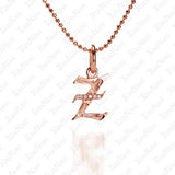 The picture shows a 14K rose gold Koa Nani Z initial pendant.