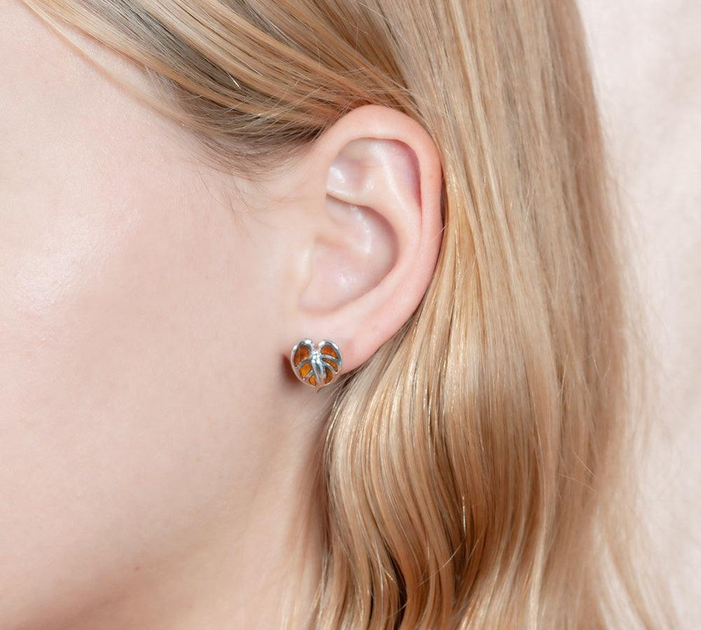 Koa Wood Anthurium Earrings Earrings Island by Koa Nani 
