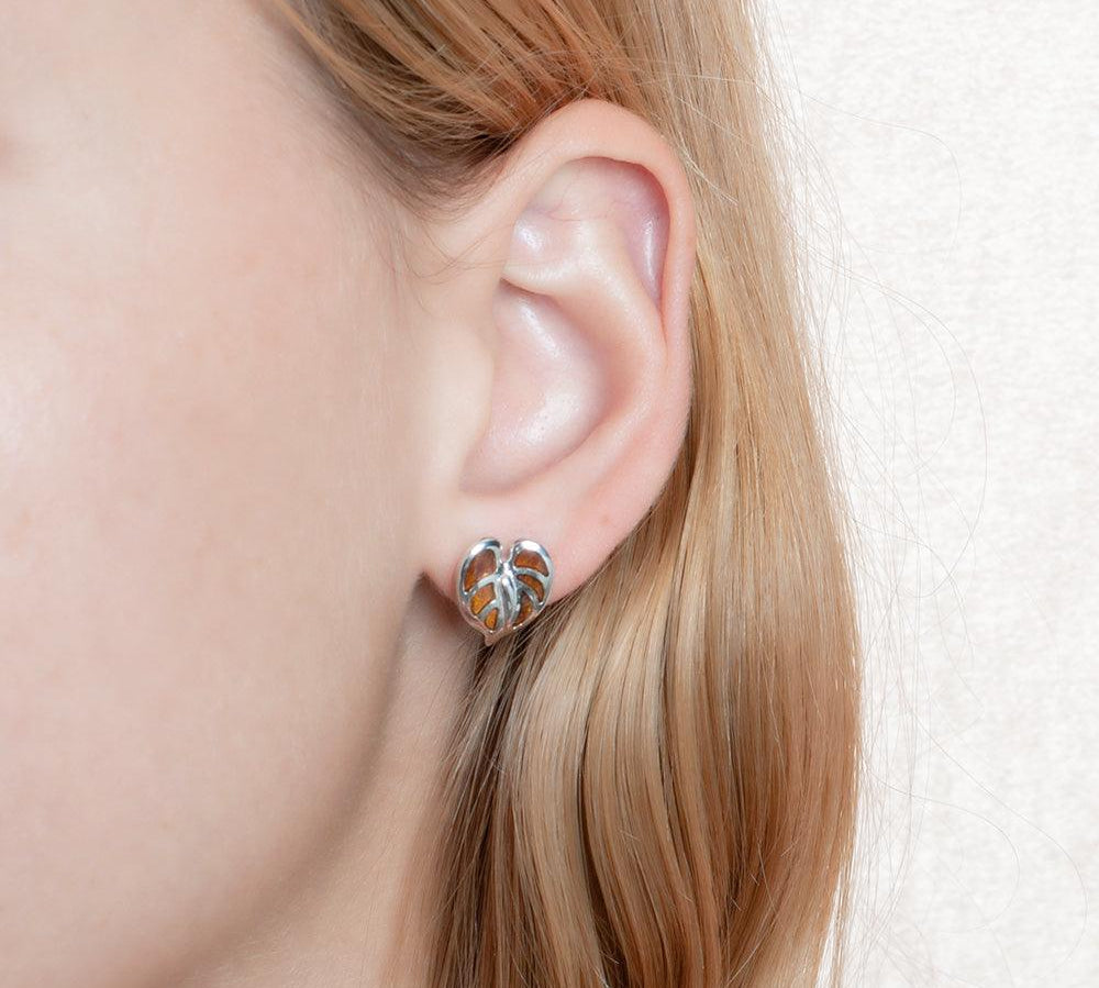 Koa Wood Anthurium Earrings Earrings Island by Koa Nani 