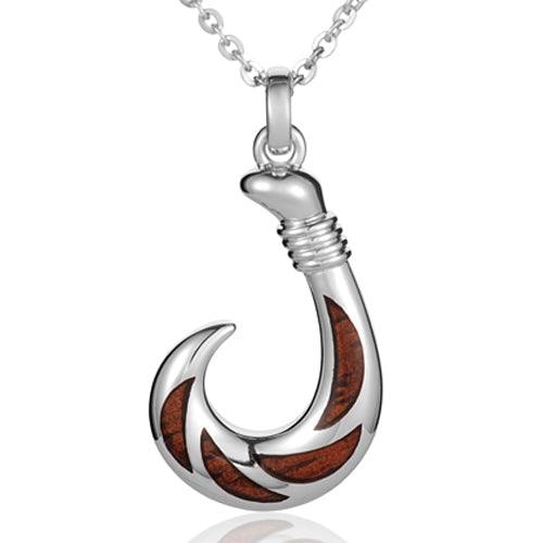 Koa Wood Atlantis Fishhook Pendant Pendant Island by Koa Nani 