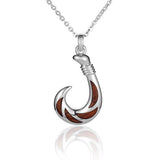 Sterling Silver and Wood Fishhook Pendant