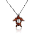 Sterling Silver and Wood Sea Turtle Pendant 