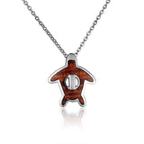 Sterling Silver and Wood Sea Turtle Pendant 