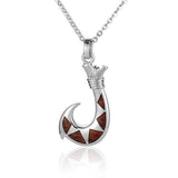 Sterling Silver and Wood Fishhook Pendant 