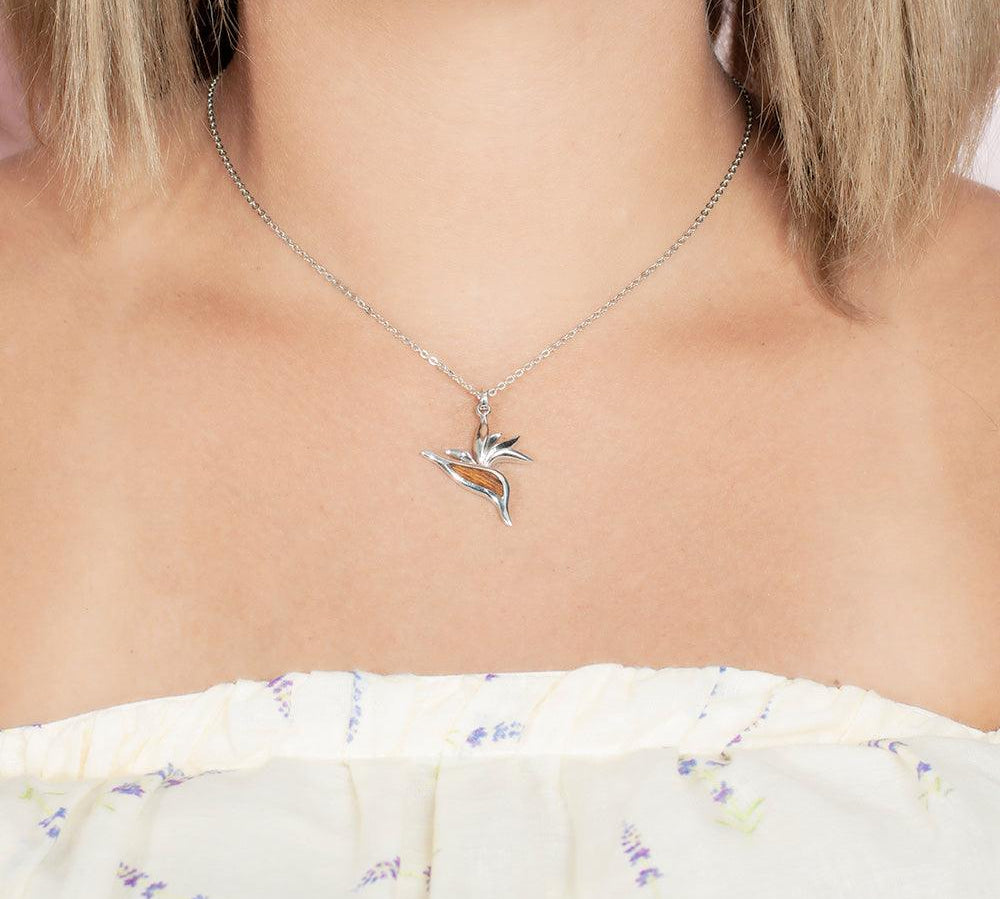 Koa Wood Bird of Paradise Flower Pendant Pendant Island by Koa Nani 