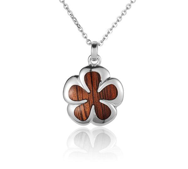 Sterling Silver and Wood Blossom Pendant 