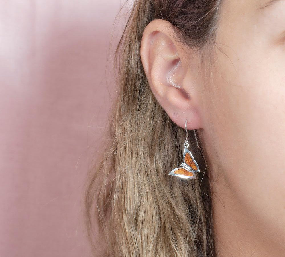 Koa Wood Butterfly Earrings Earrings Island by Koa Nani 