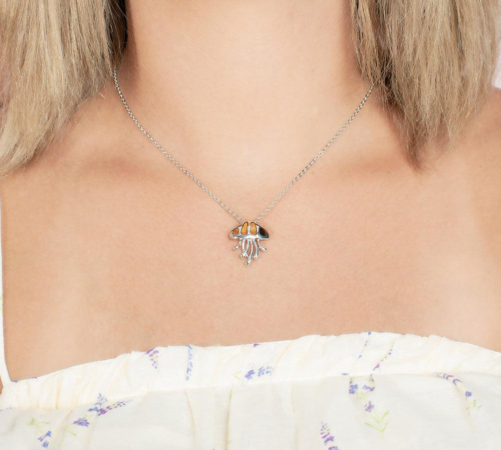 Koa Wood Crystal Jellyfish Pendant Pendant Island by Koa Nani 