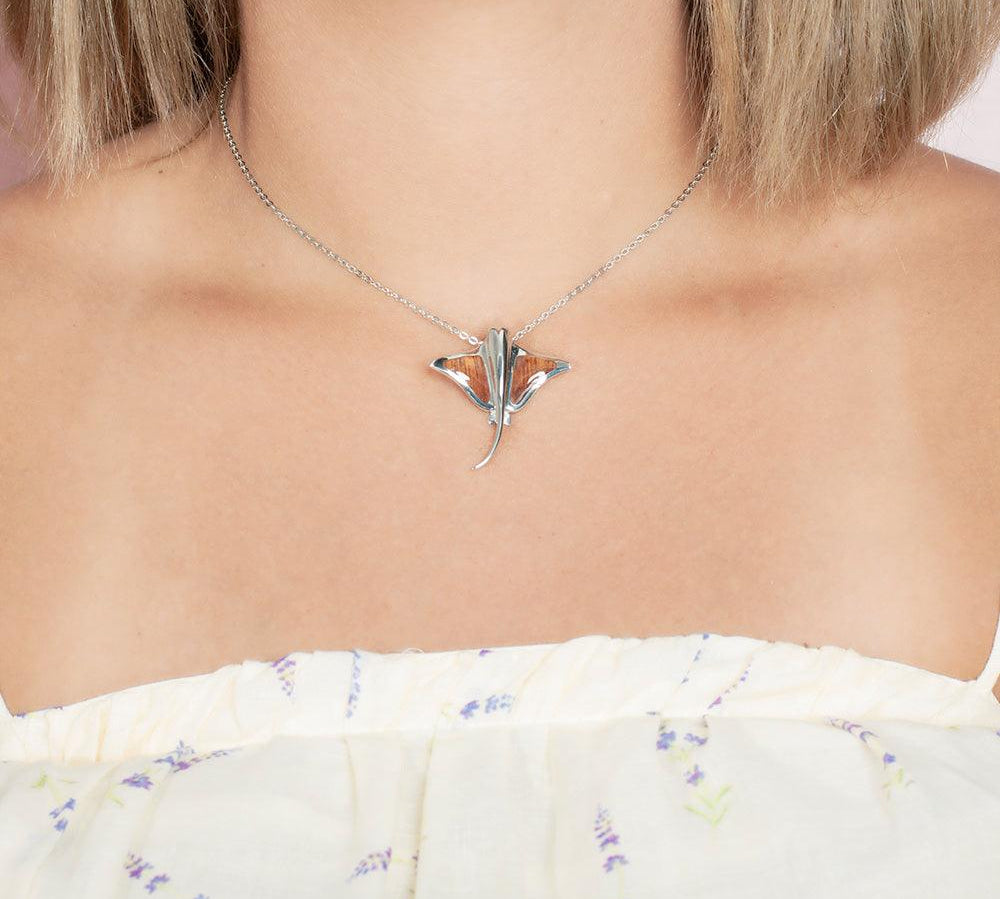 Koa Wood Eagle Ray Pendant Pendant Island by Koa Nani 