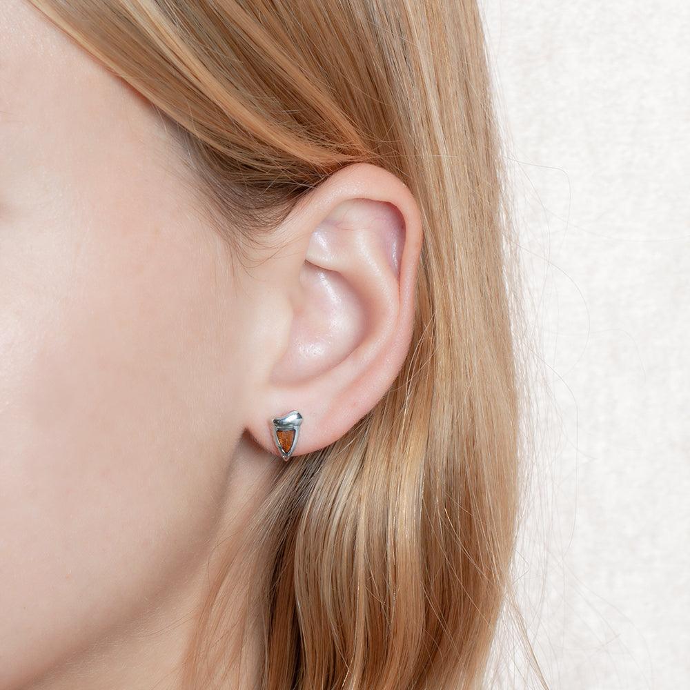 Koa Wood Fierce Mano Tooth Earrings Earrings Island by Koa Nani 