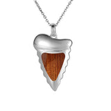 Sterling Silver and Wood Shark Tooth Pendant 