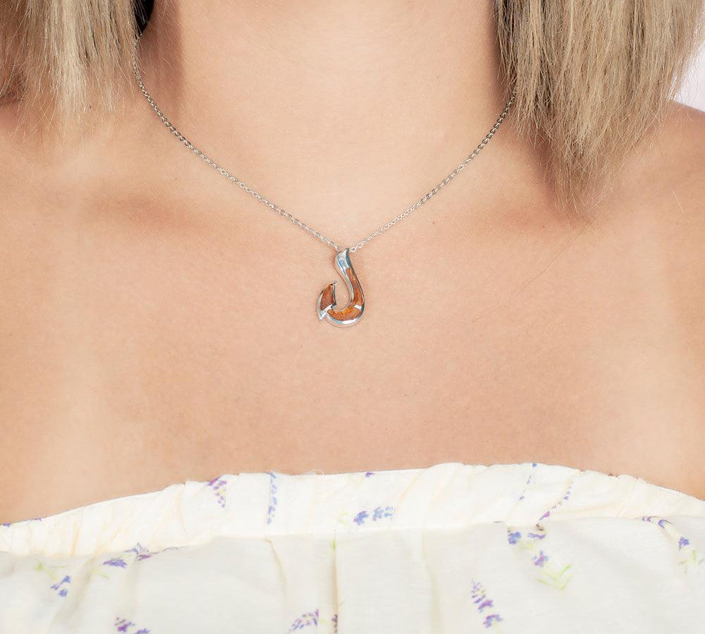 Koa Wood Fish Hook Pendant Charms & Pendants Island by Koa Nani 