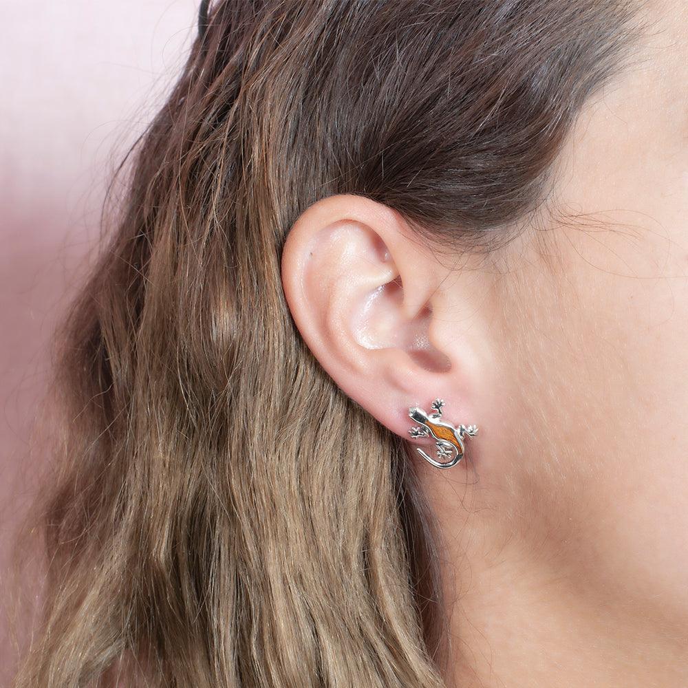 Koa Wood Gecko Earrings Earrings Island by Koa Nani 