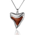 Sterling Silver and Wood Shark Tooth Pendant 