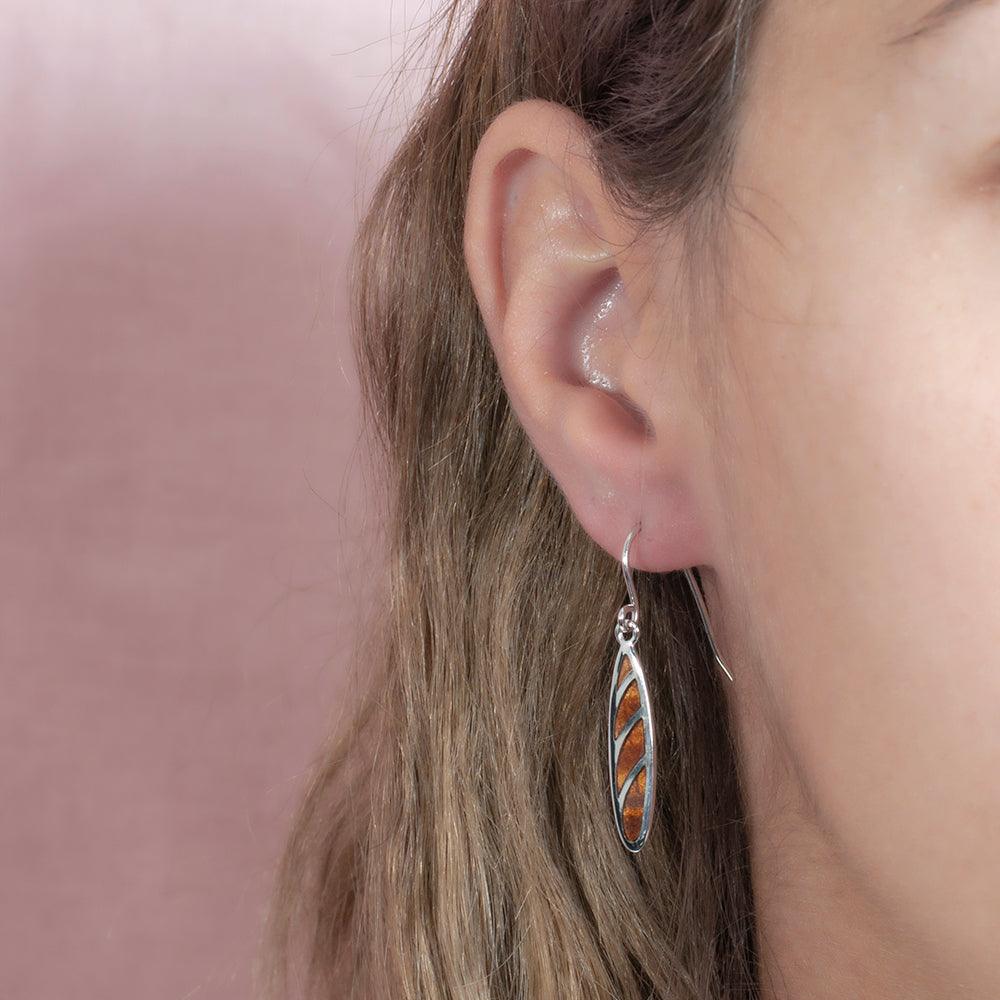 Koa Wood Hawaiian Surfboard Earrings Earrings Island by Koa Nani 