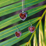Koa Wood Heart Earrings Earrings Island by Koa Nani 