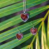 Koa Wood Heart Earrings Earrings Island by Koa Nani 