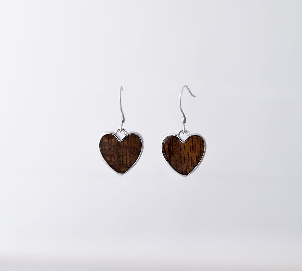Koa Wood Heart Earrings Earrings Island by Koa Nani 