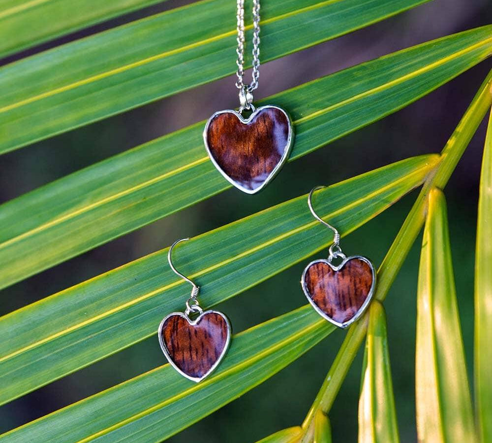 Koa Wood Heart Pendant Pendant Island by Koa Nani 