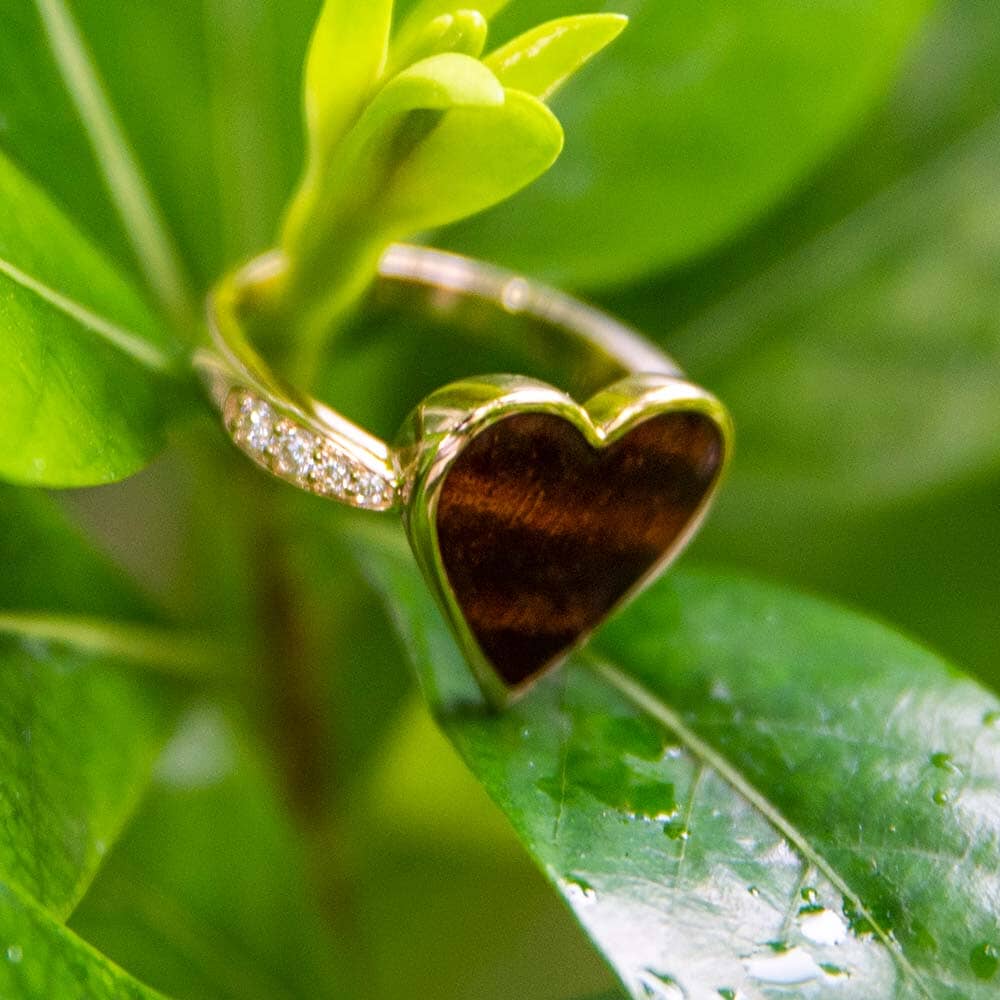 Koa Wood Heart Ring Ring Island by Koa Nani 