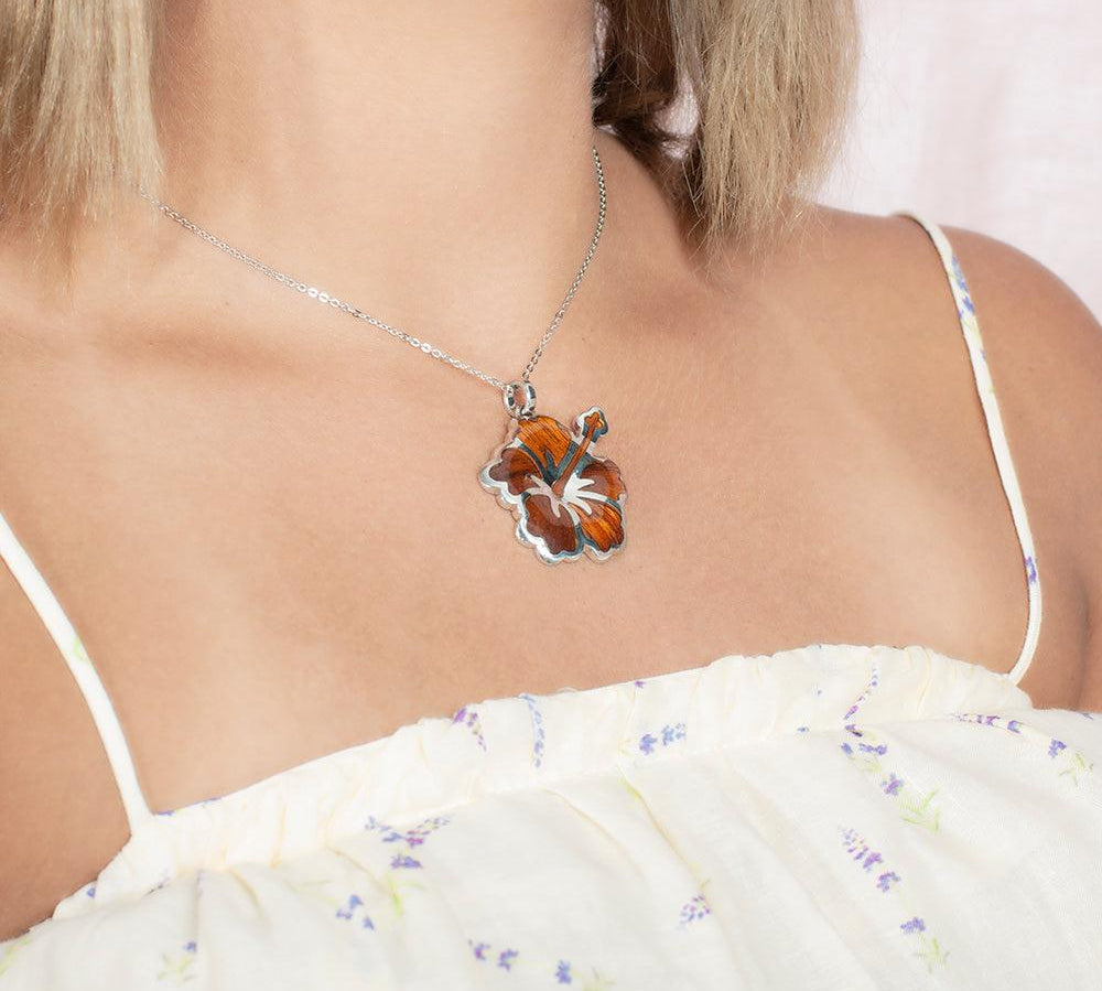 Koa Wood Hibiscus Pendant Pendant Island by Koa Nani 