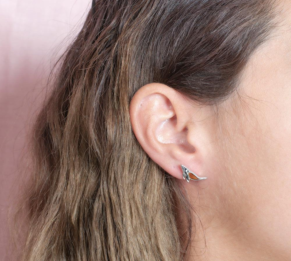 Koa Wood Humpback Whale Earrings Earrings Island by Koa Nani 