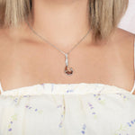 Sterling Silver and Wood Fishhook Pendant 