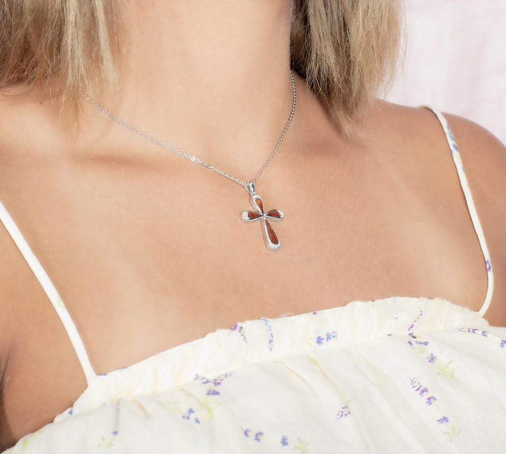 Koa Wood Ke’a Cross Pendant Pendant Island by Koa Nani 