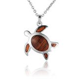  Sea Turtle and Wood Pendant 